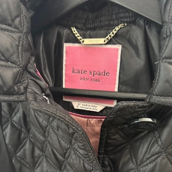 Kate Spade Quilted Black Puffer Coat - Picture 2 of 6